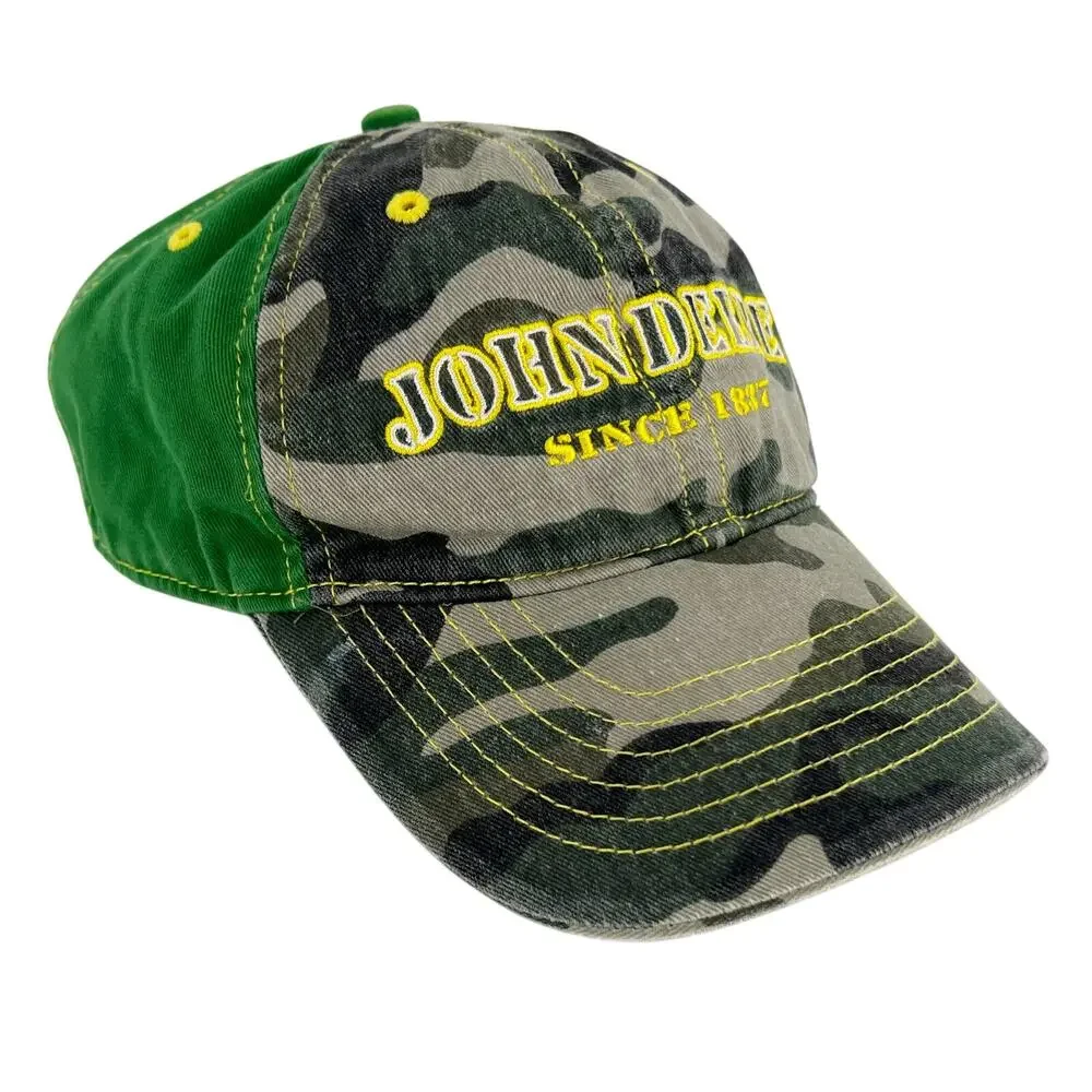 John Deere camouflage and green hat kids